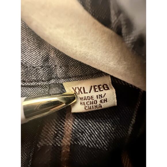 Original Weatherproof Vintage Blue Plaid Flannel Shirt XXL - Picture 6 of 8